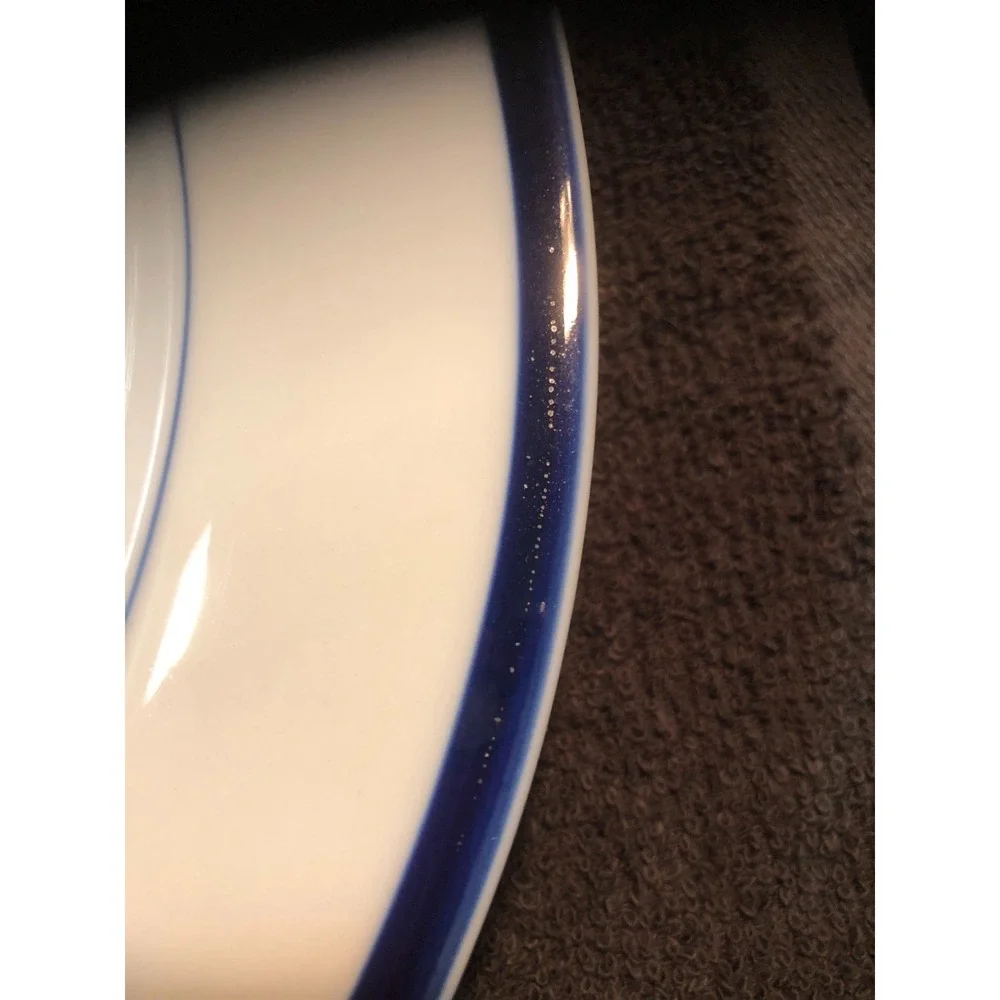 The Cellar Macy's Blue White Blue Band Dinner Plate~11